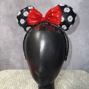 Minnie Mouse Ears Sequins Polka Dots 2 Pairs